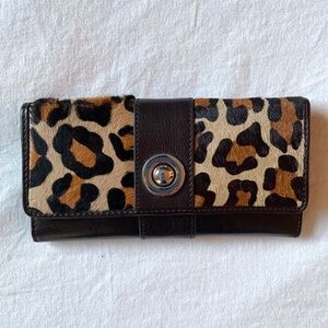 Vintage Italian Leather Leopard Print Wallet